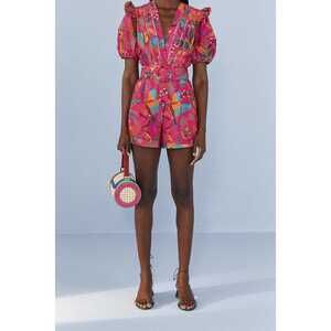 Pink Macaw Party Organic Cotton Romper